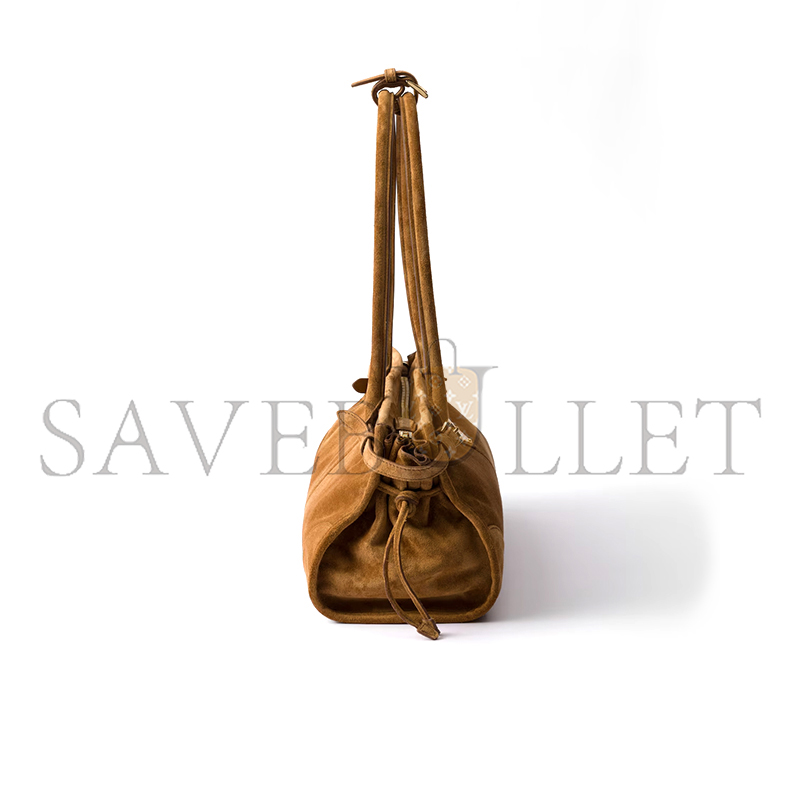 Pra*a bonnie medium suede handbag 1ba426 (32*15.5*12cm)